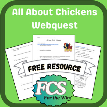 Preview of All About Chickens Webquest & Labeling