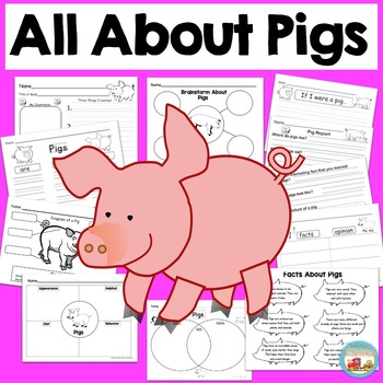Preview of All About Pigs, Writing, Graphic Organizers, Diagram {K-3 CCSS Research}