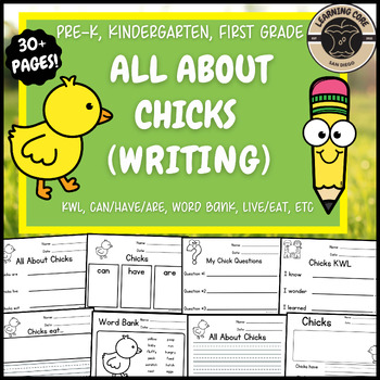 Preview of All About Chicks Writing Baby Chicks Farm PreK Kindergarten First TK Nonfiction