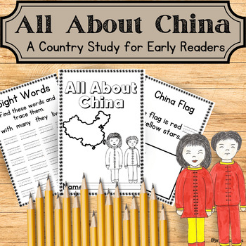 Preview of China Country Study Mini Book for Early Readers K- 2nd with Sight Words Activity