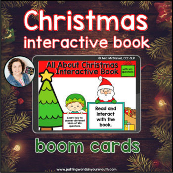 Preview of Christmas Adapted Book Boom Cards™ with WH-questions & Other Language Skills