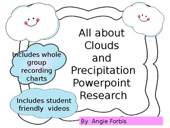 Preview of All About Clouds and Precipitation  PowerPoint and QR code Research