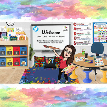 Preview of All About Color Virtual Art Room (Virtual Classroom w/ 34 Links)