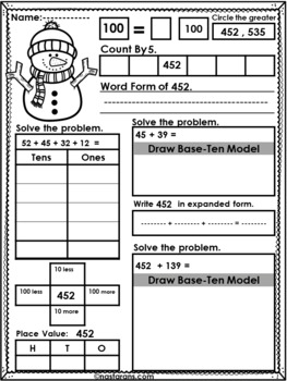 2nd Grade Math Worksheets-Number and Operations in Base ...