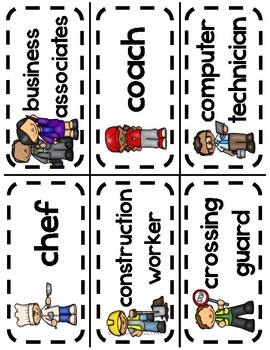 All About Community Helpers/Jobs Word Wall Picture Cards by Teach PreK