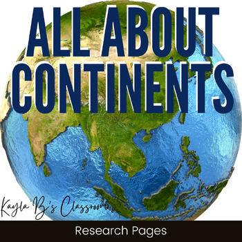 Preview of All About Continents: Research Pages