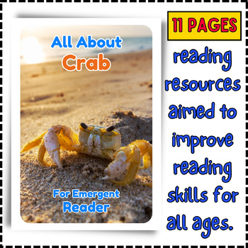 Preview of All About Crab - Early Emergent Reader eBook & PDF Printable Reading