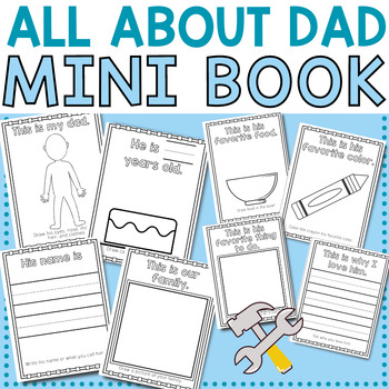 All About Dad Father's Day Mini Book for Preschool, Pre-K, K | TPT