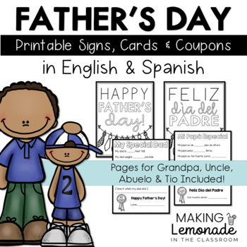 Download Father S Day Printable Cards Gifts In English And Spanish Tpt