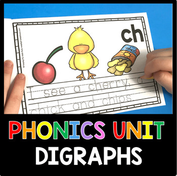 Preview of All About Digraphs - Phonics Unit - Digraph Worksheets - Literacy Centers
