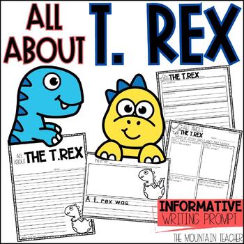 Preview of All About Dinosaurs Craft and T. Rex Writing Prompt for Bulletin Board
