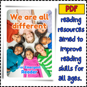 Preview of Diversity- Emergent early reader ebook Kindergarten reading comprehension ebook