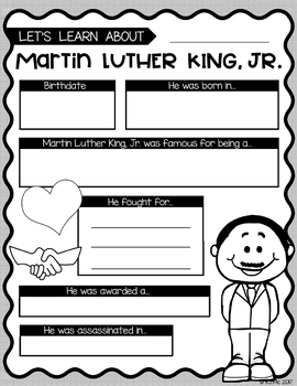 All About: Dr. Martin Luther King, Jr. - Graphic Organizers (Facts) by KJMc