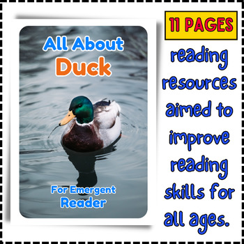 Preview of All About Duck - Early Emergent Reader eBook & PDF Printable Reading