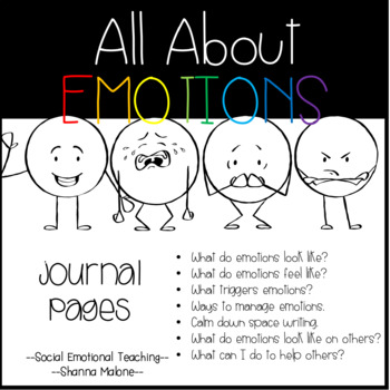 Preview of All About EMOTIONS Journal Pages (Bundle)