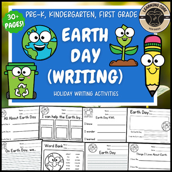 Preview of All About Earth Day Writing Activities Earth Day PreK Kindergarten First TK UTK