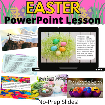 Preview of All About Easter Lesson Presentation- Power Point/Google Slides (No Prep)