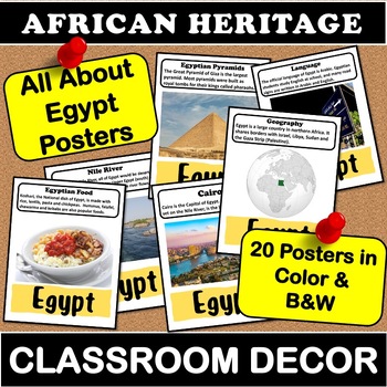 Preview of All About Egypt Posters | African Heritage Classroom Decor Black History Month
