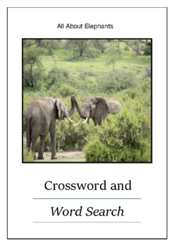All About Elephants Crossword Puzzle and Word Search Bell Ringer