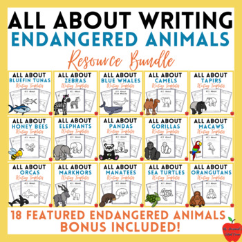 Preview of All About Endangered Animals Writing Template Bundle with BONUS