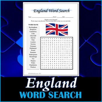 Preview of All About England Word Search Puzzle