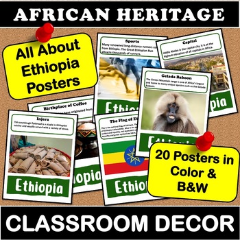 Preview of All About Ethiopia Posters | African Heritage Classroom Decor Black History