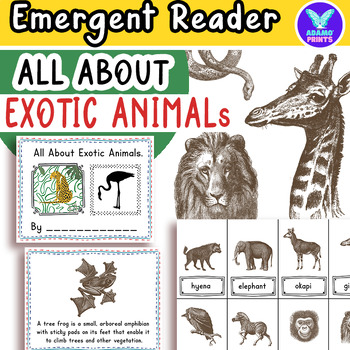 Preview of All About Exotic Animals Reader Kindergarten, First, Second & Third Grade Book