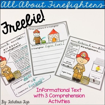 Preview of All About Firefighters FREEBIE: Informational Text