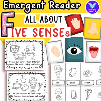 Preview of All About Five Senses Emergent Reader Kindergarten, First, Second & Third Grade