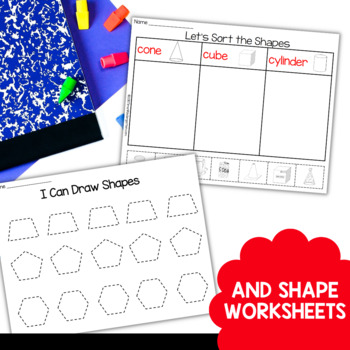 flat and solid shapes geometry for kindergarten and first grade tpt