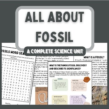 Preview of All About Fossils | Activities, Reading Passages, Worksheets, & Assessment