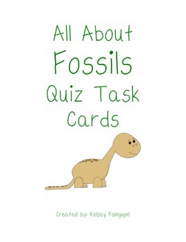 Preview of All About Fossils Quiz Task Cards (Utah Core 4th grade)