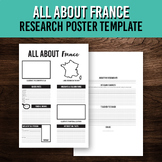 All About France Country Research Poster Template