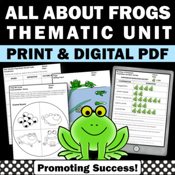 Preview of Frog Math Science ELA Emergency Sub Plans 4th 5th Grade Special Education Spring