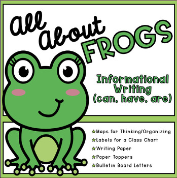 Preview of All About Frogs | Spring Informative Writing (can, have, are)