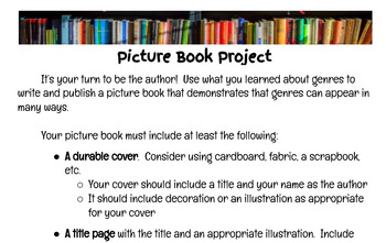 Preview of All About Genres: Picture Book Project