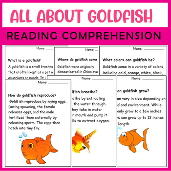 Preview of All About Goldfish| Goldfish life cycle | Science Reading Comprehensions