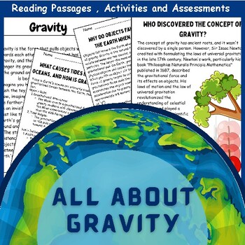 Preview of All About Gravity | Reading, Activities and Experiments | Sort cards | Questions