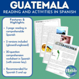 All About Guatemala Country Study Reading and Comprehensio
