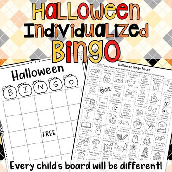All About HALLOWEEN BINGO: INDIVIDUALIZED ACTIVITY by Super Teacher Girl