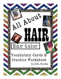 ESL Hair Color Vocabulary Cards and Practice Sheet for ELLs