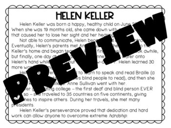 All About... Helen Keller! (Self-Grading Google Form) by For the Love