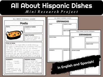 Preview of All About Hispanic Dishes : Mini Research Project