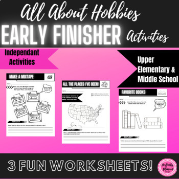 Preview of All About Hobbies Early Finisher Activity Independent Work