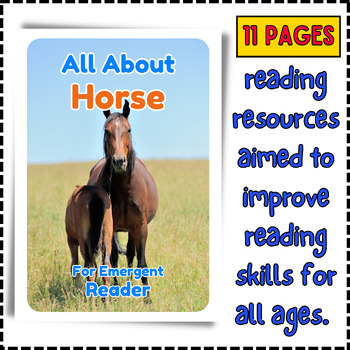 Preview of All About Horse - Early Emergent Reader eBook & PDF Printable Reading