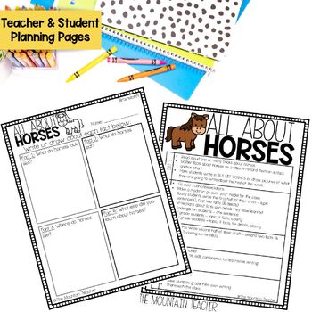 All About Horses and Horse Writing Prompt and Farm Animals Craft