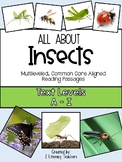 All About Insects: CCSS Aligned Leveled Passage and Activi