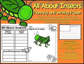 Preview of All About Insects Planning and Writing Activity