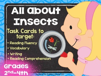 Preview of All About Insects Task Cards To Target Oral & Reading Comprehension