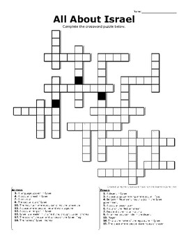 All About Israel Crossword Puzzle by Senora s Store TPT